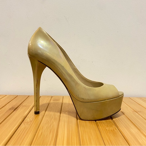 LAST CHANCE | Brian Atwood Platform Peep Toe Stilettos - Picture 1 of 17
